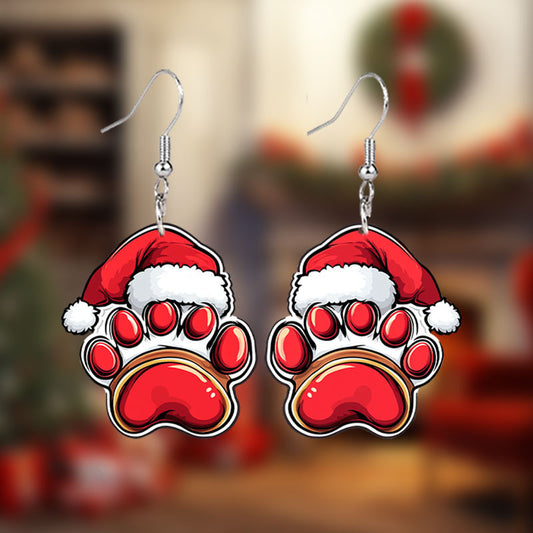 Christmas Dog Claw Acrylic Earrings