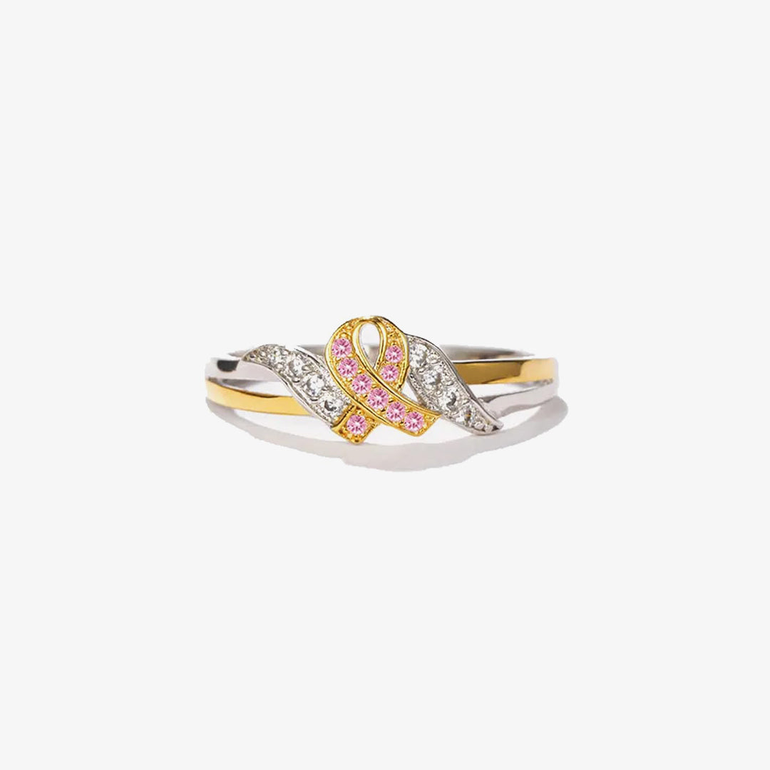 We Will Get Through Cancer Together Ribbon Ring For Women