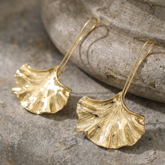 Vintage Golden Petal Earrings