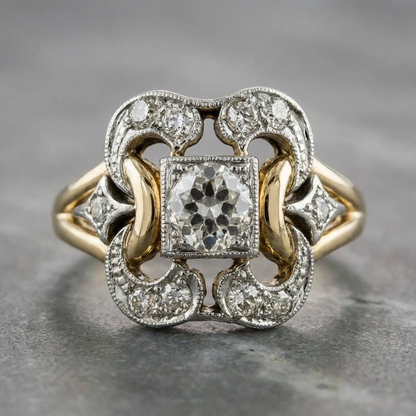 Vintage Zirconia Gold Ring