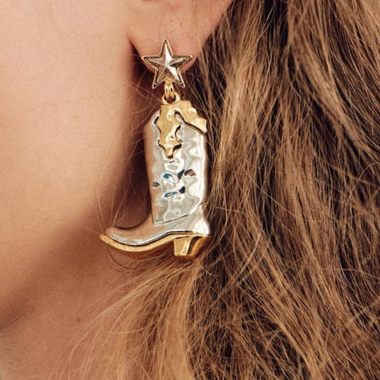Cowboy Boot Pendant Earrings