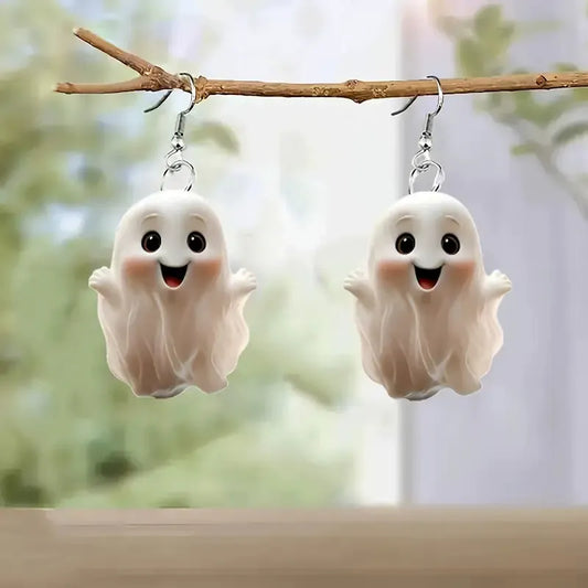 Vintage Cute Ghost Acrylic Dangle Earrings
