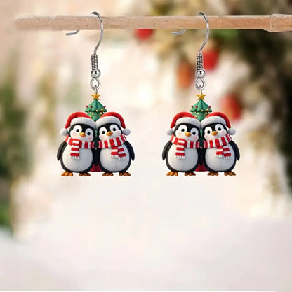 Christmas Twins Penguin Earrings