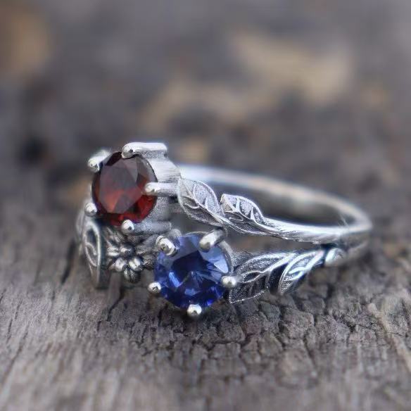 Red And Blue Zircon Ring