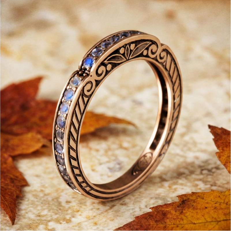 Minimally Narrow Diamond Studded Ring