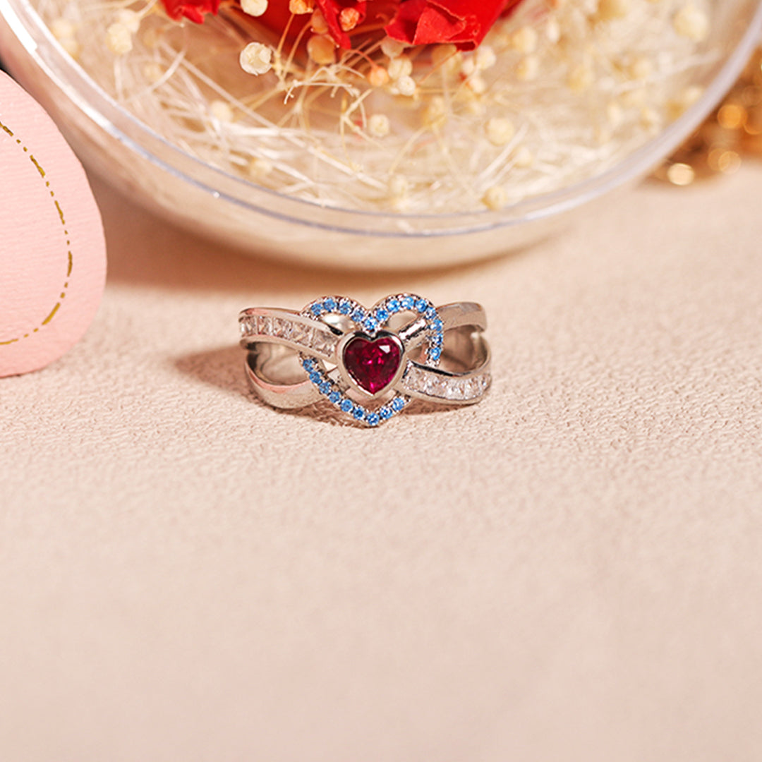 S925 Mother & Daughter Forever Linked Together Custom Infinite Love Ring