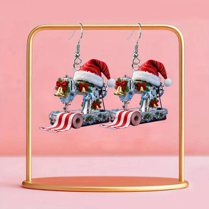 Christmas Sewing Machine Earrings