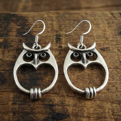 Sterling Silver Bohemian Owl Earrings
