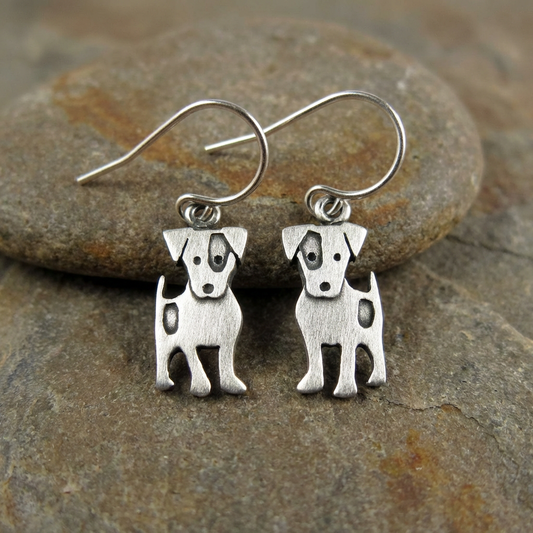 Tiny Jack Russell Terrier Earrings