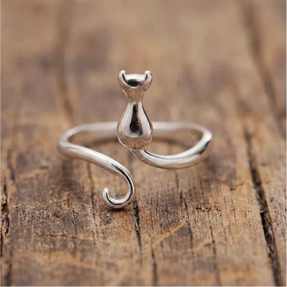 Vintage Kitty Open Ring