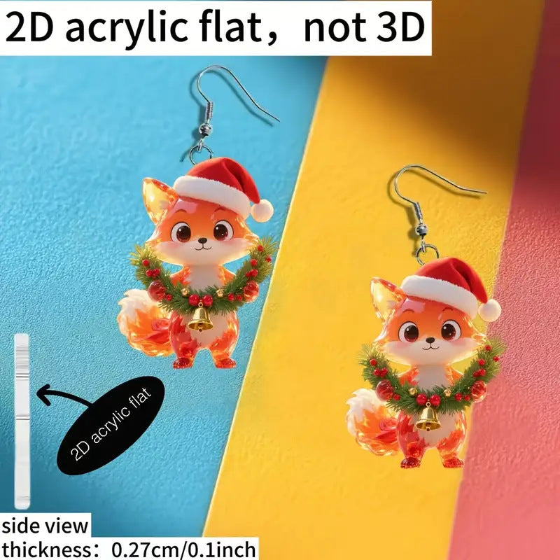 Christmas Fox Earrings