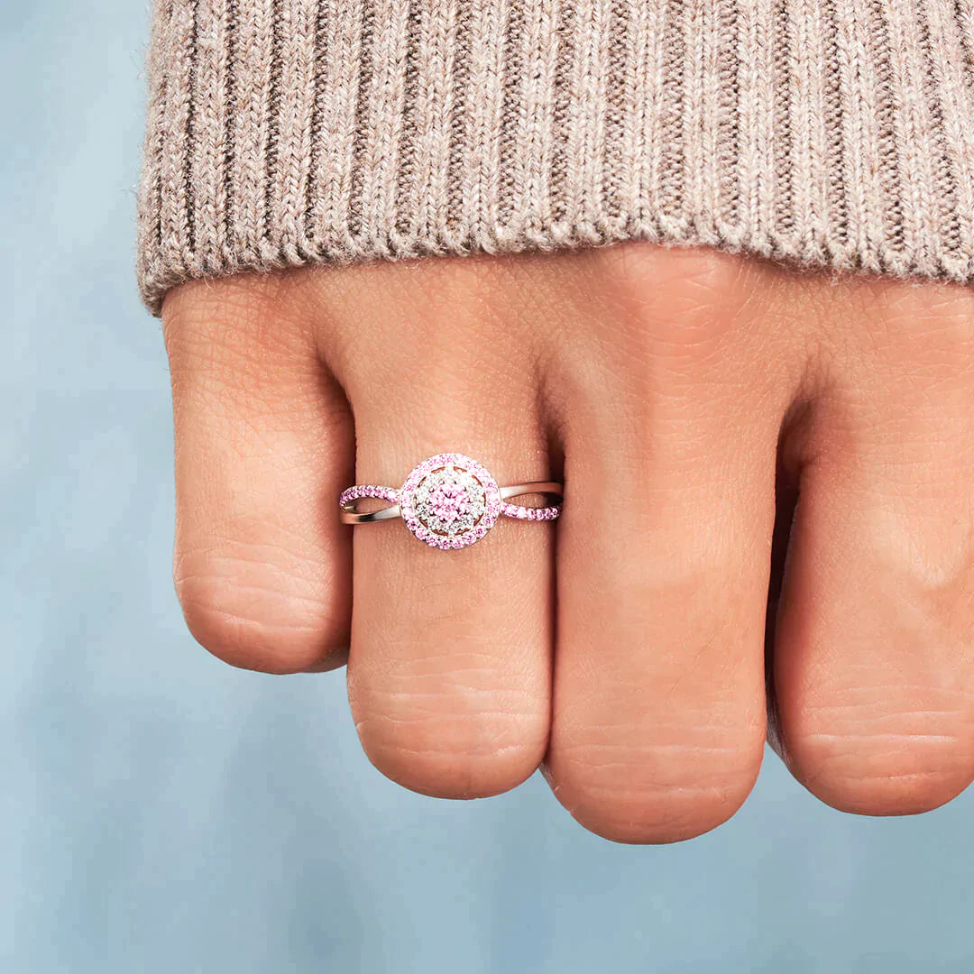 S925 Raise Awareness I Am Enough Circle Ring