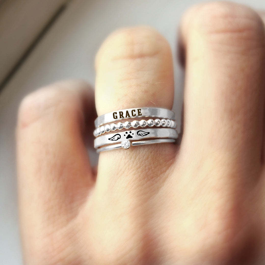 "Angel's Companion" Pet Name Personalized Memorial Ring