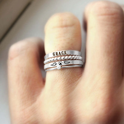 "Angel's Companion" Pet Name Personalized Memorial Ring