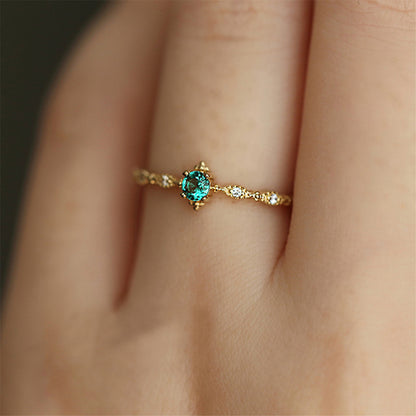 It's OK To Not Be OK Emerald Dainty Ring