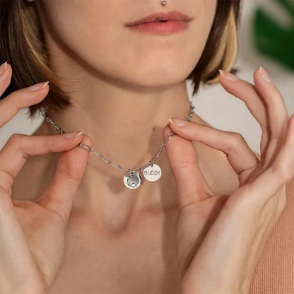 Custom Pet Engraved Photo&Name Necklace