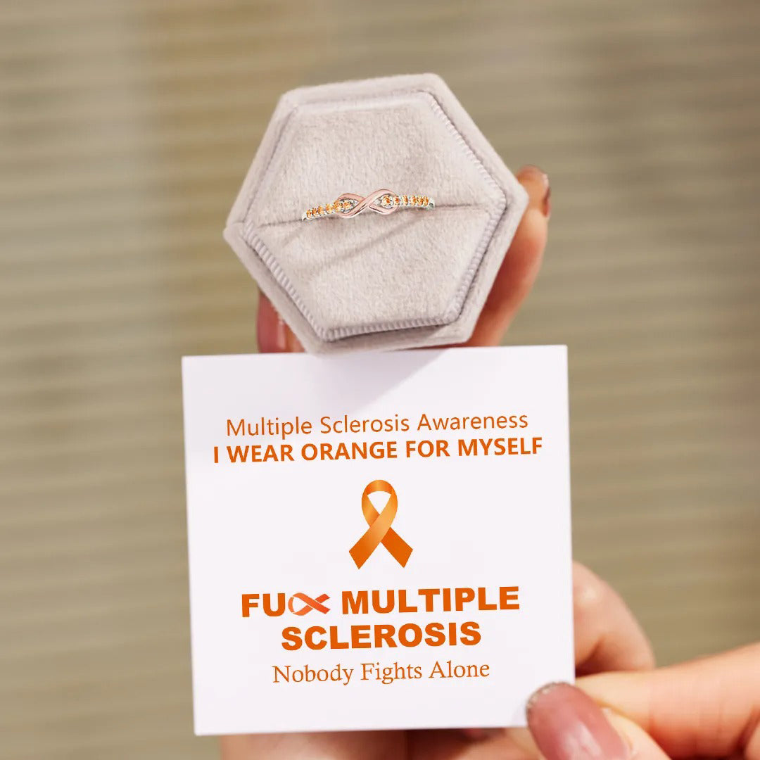 S925 Multiple Sclerosis Awareness Infinity Ring