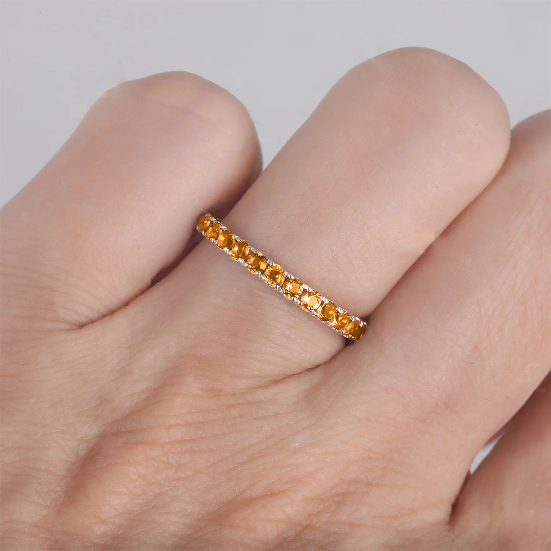 Multiple Sclerosis Awareness Orange Half Eternity Ring