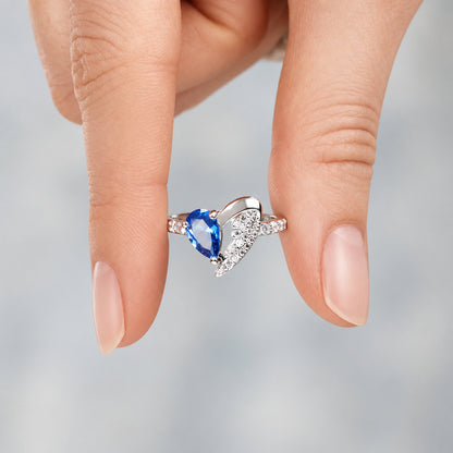 For Memorial - I am a mother to a son with wings Heart Wings Ring