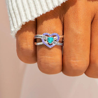 [⚡25% OFF] Suicide Prevention Awareness-Teal And Purple Heart Ring