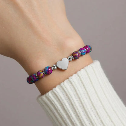 To My Granddaughter-Always keep me in your heart Turquoise Heart Bracelet