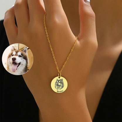 Carry Their Love Closer – Custom Name Pet Portrait Pendant Necklace