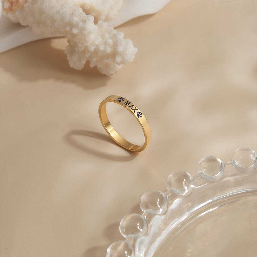 For Dog Mom - Personalized Pet Name Ring