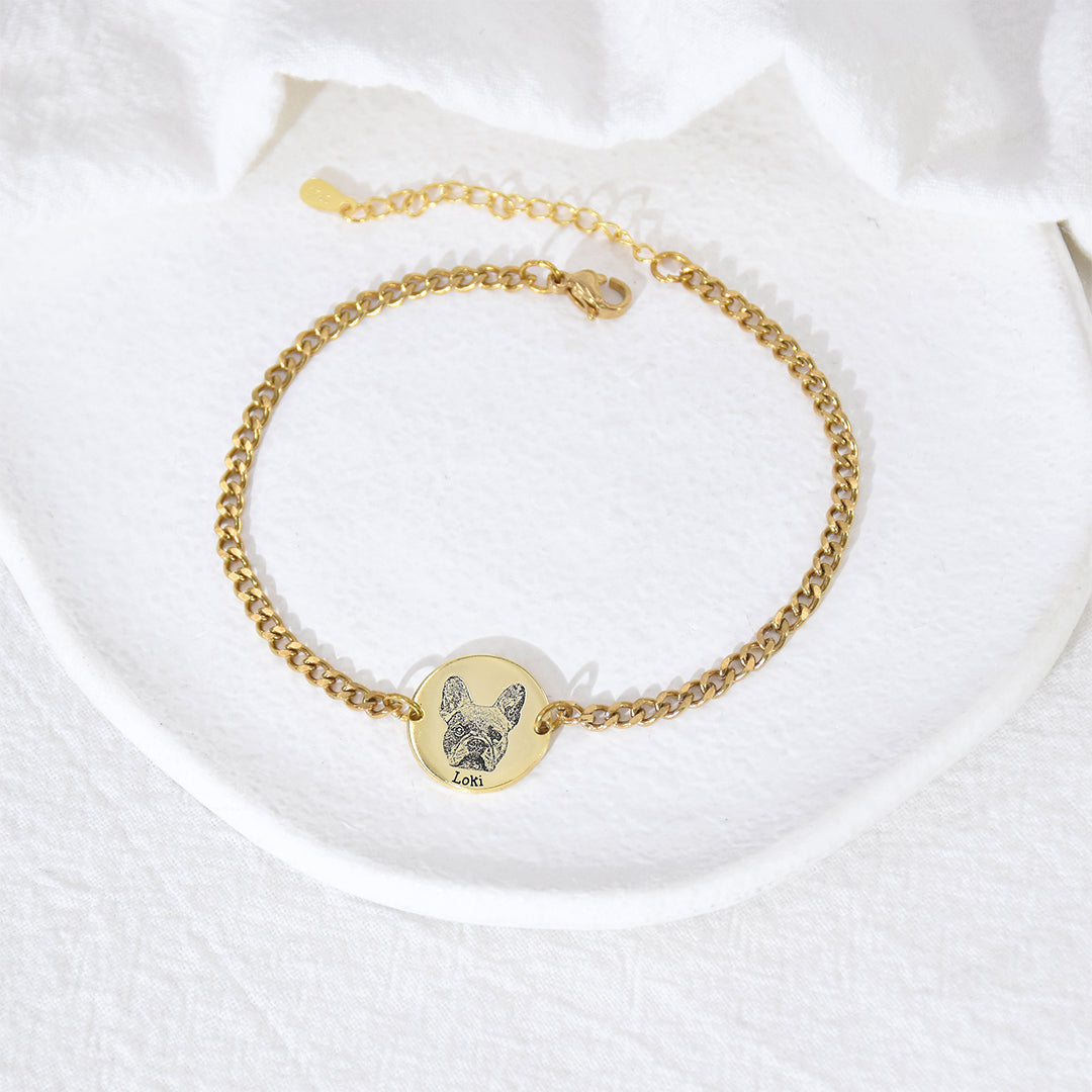Custom Pet Face Portrait Bracelet