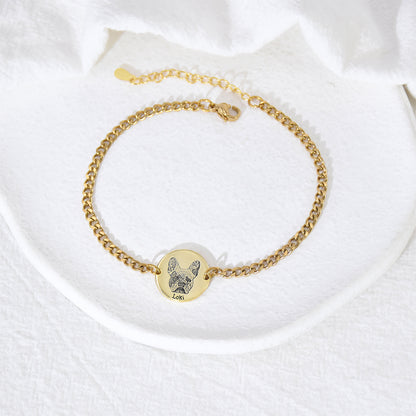 Custom Pet Face Portrait Bracelet