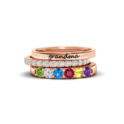 For Grandmother-Custom With Grandkids' Birthstones Grandma's Ring