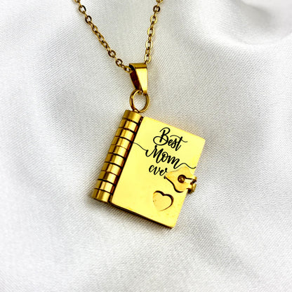 For My Incredible Mom Book Necklace