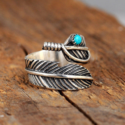 For Memorial- Your Guardian Angel Watching and Protecting Feather Ring