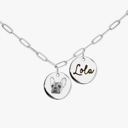 Custom Pet Engraved Photo&Name Necklace