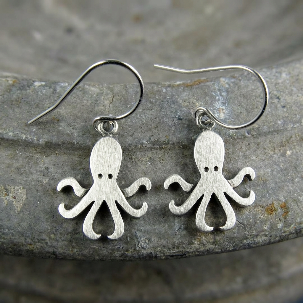 Tiny Octopus Earrings