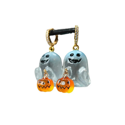 Halloween Ghost Pumpkin Earrings