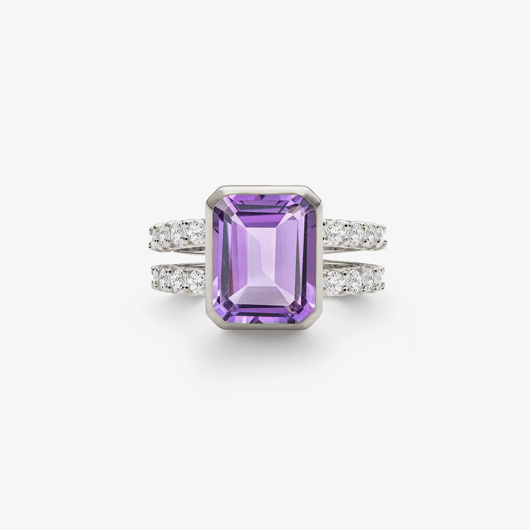 Alzheimer Dementia Awareness Amethyst Ring