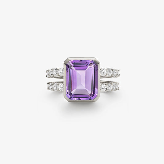 Alzheimer Dementia Awareness Amethyst Ring