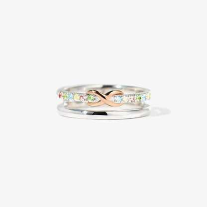 S925 I am Neuro Sparkly Double Layered Infinity Ring