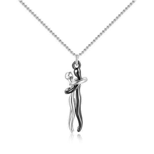 For Love - S925 The Things We Will Matter is I Had You & You Had Me Hug Couple Necklace