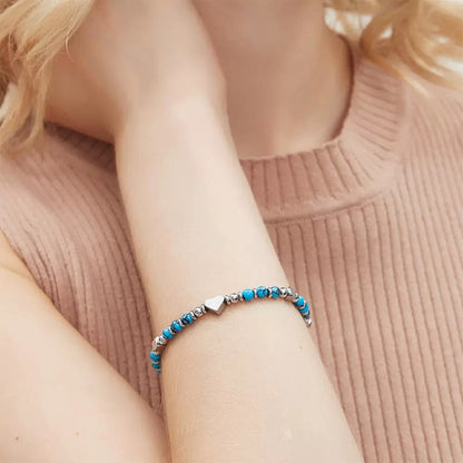 To My Granddaughter-Turquoise Heart Bracelet