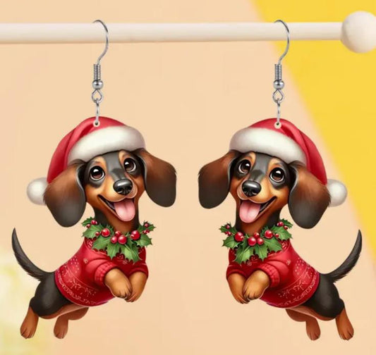 Christmas Dog Earrings