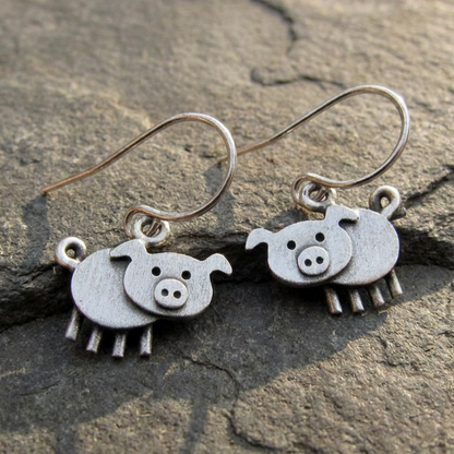 Vintage Pig Earrings
