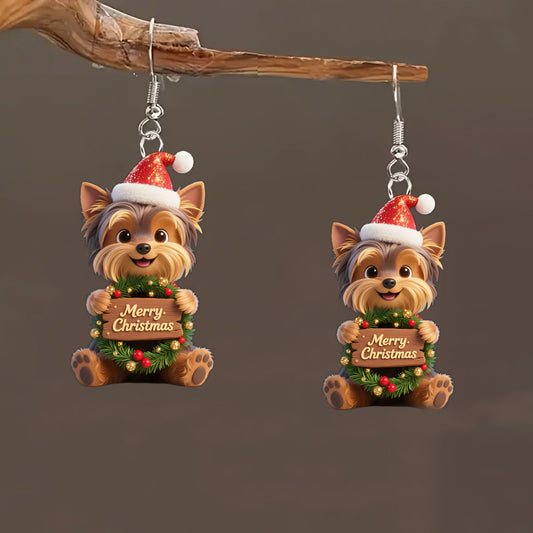 Christmas Hat, Yorkshire Holding Blessing Earrings