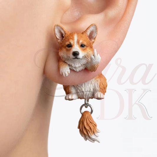 Corgi Middle Finger Earring