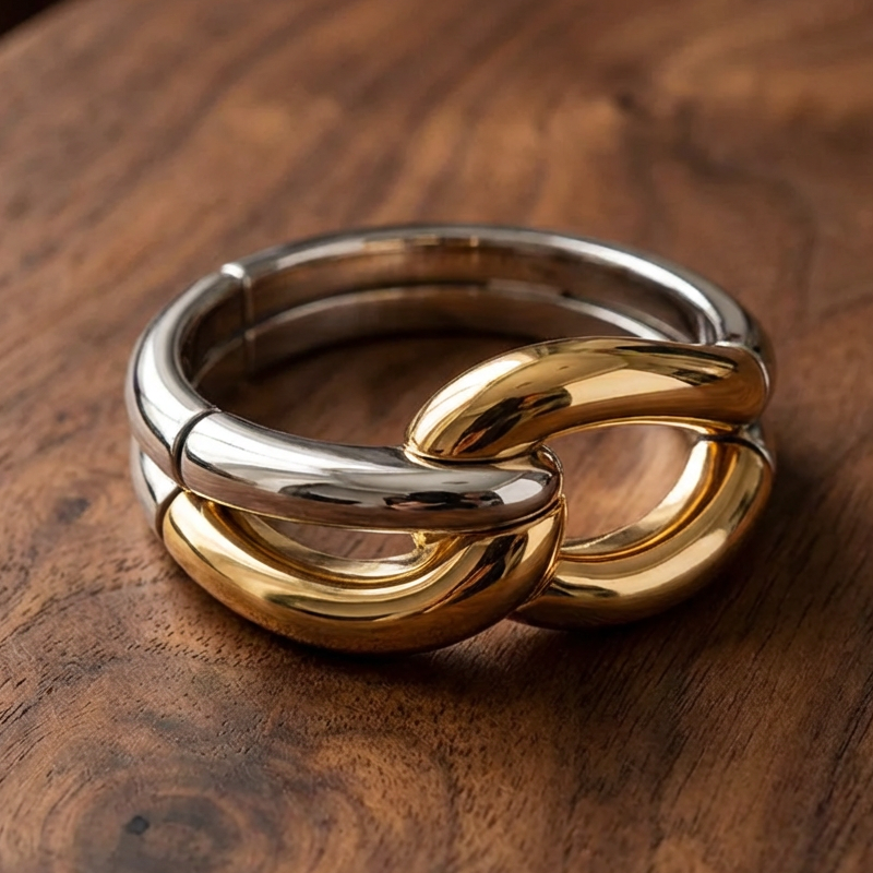 Vintage Knotted Gold & Silver Ring