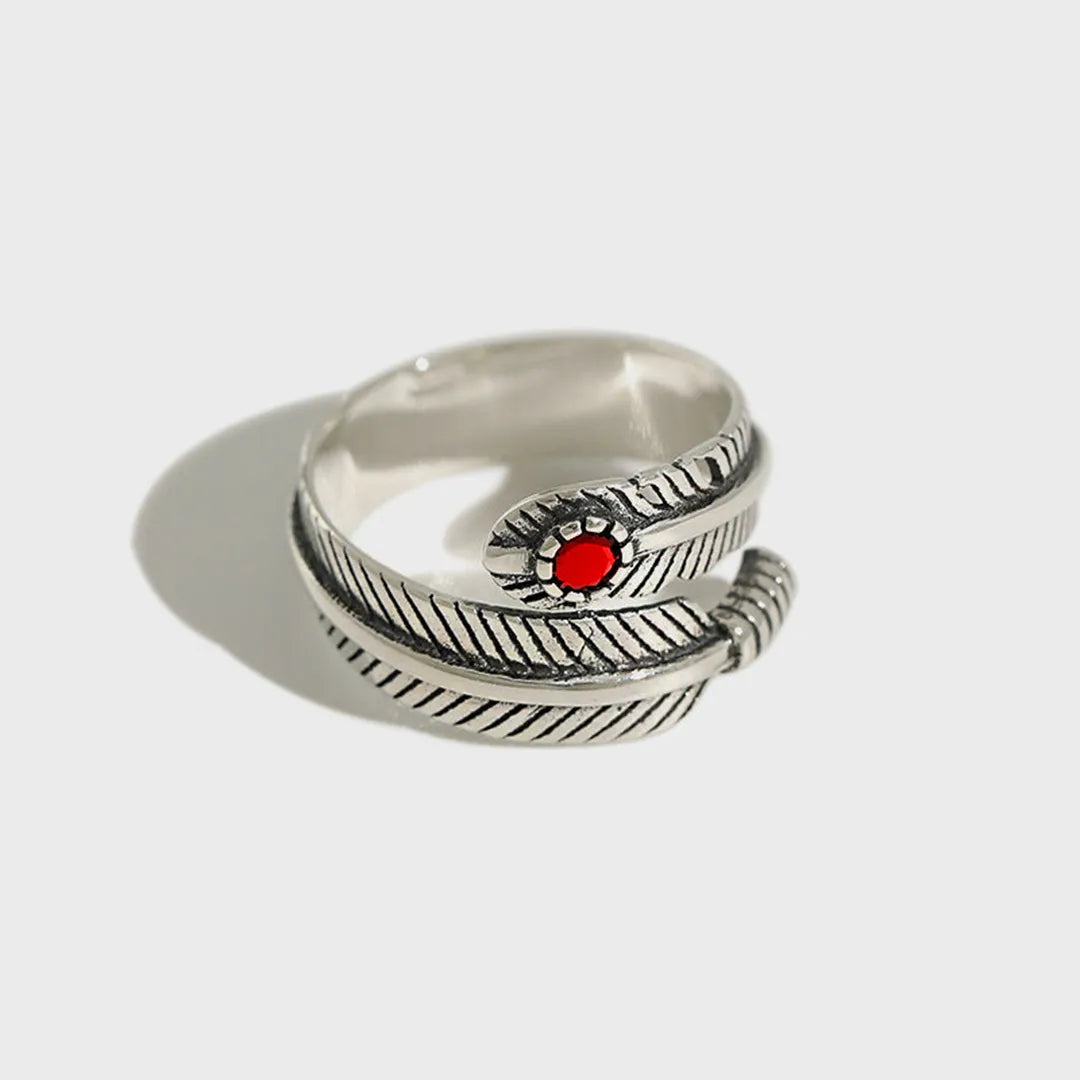 For Memorial- Your Guardian Angel Watching and Protecting Feather Ring