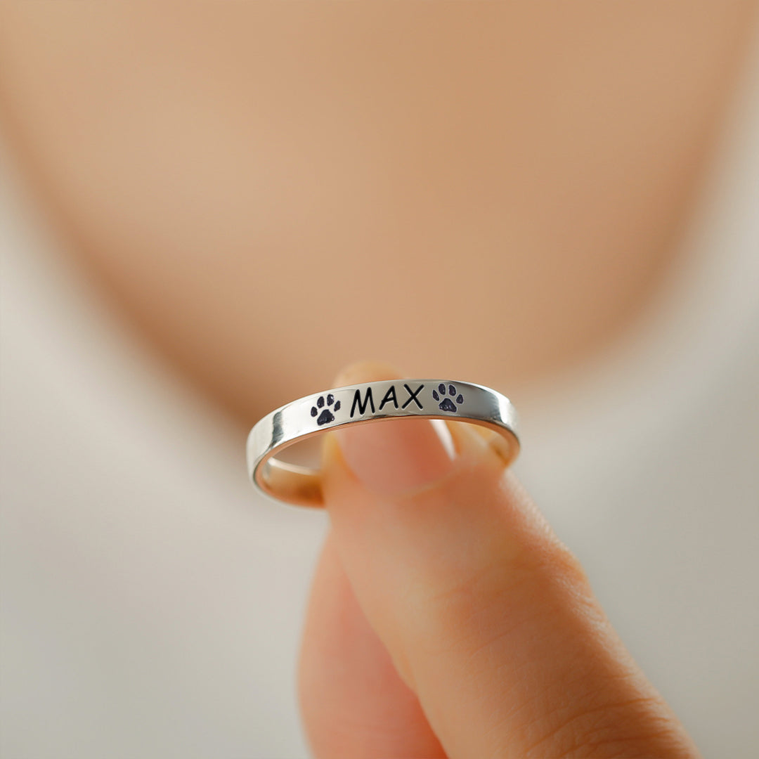 For Dog Mom - Personalized Pet Name Ring