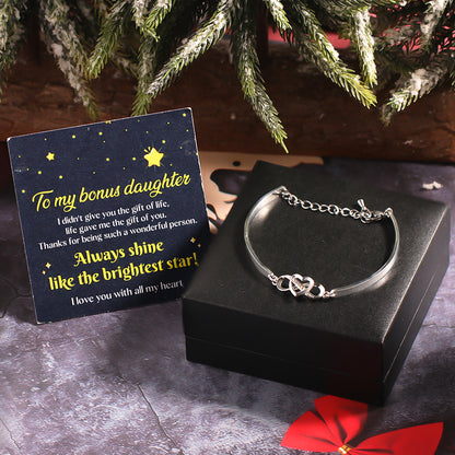 For Bonus Daughter - Infinity Heart Bracelet with Luxury Black Box