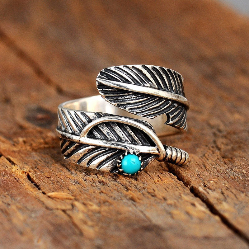 For Memorial- Your Guardian Angel Watching and Protecting Feather Ring