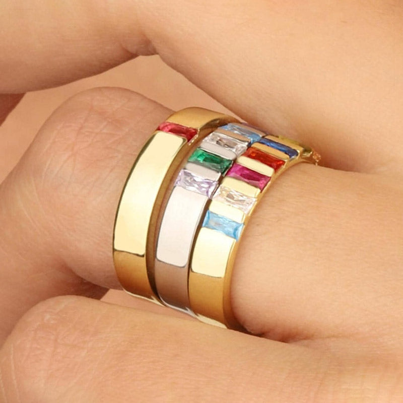Custom Birthstone Family Elegant Ring